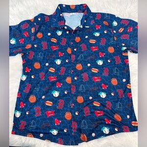 Vibrant Blue Patterned Men's Casual Shirt